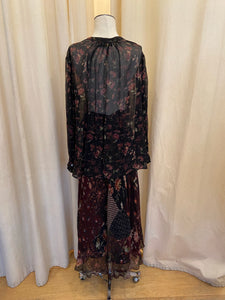 Polo by Ralph Lauren 2pc black and floral top and skirt set