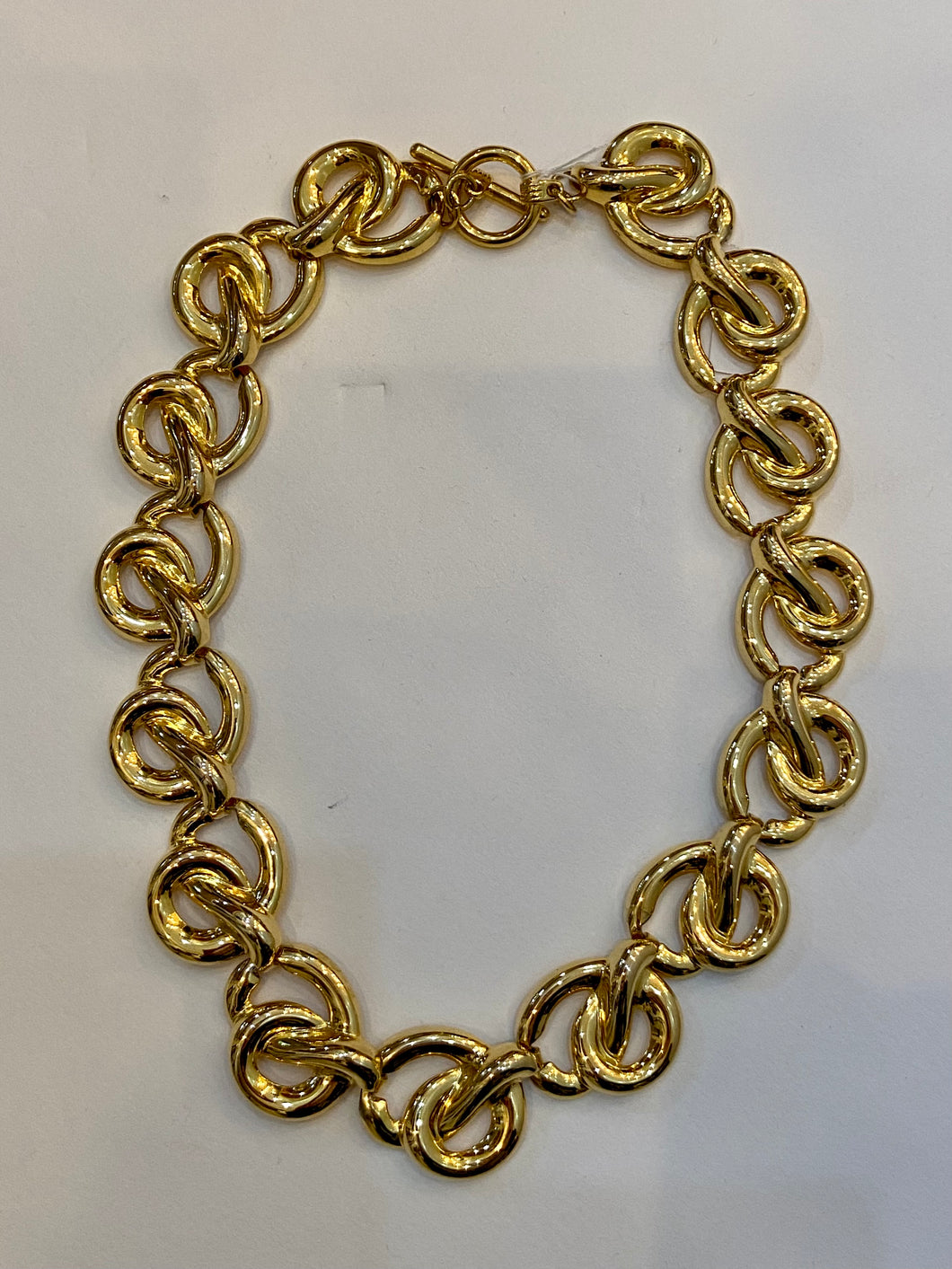 Vintage Swirly gold link necklace