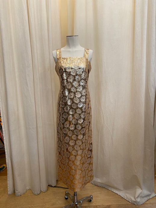 Vintage hand made Gold lame Dress