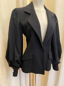 Fendi Bergdorf Goodman black blazer with puff sleeves