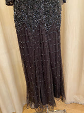 Load image into Gallery viewer, Vintage New With Tags Pissarro Nights charcoal sequin formal dress with 3/4 sleeves