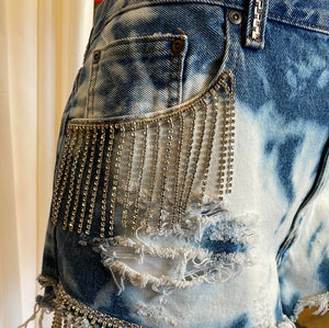 Kic NYC Bejeweled Jean Shorts