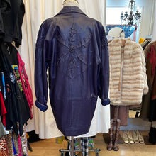 Load image into Gallery viewer, Vintage 80s Eggplant Leather Coat