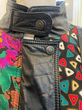 Load image into Gallery viewer, 80’s Multi Print Pelle Leather Bomber Jacket