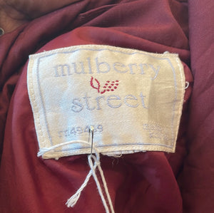 Vintage Mulberry Street Grey Coat w/ Burgundy Trim