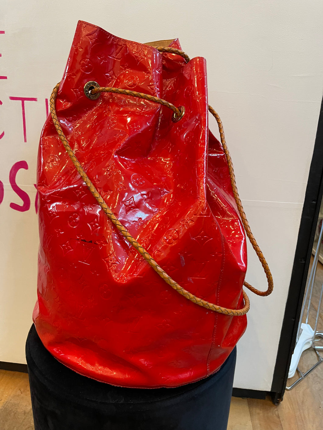 louis vuitton red backpack