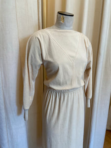 Vintage cream velour dress