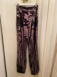 Contemporary chocolate brown sequin pants NWT