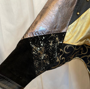 Vintage Cache Black and Gold Leather Jacket