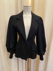 Fendi Bergdorf Goodman black blazer with puff sleeves