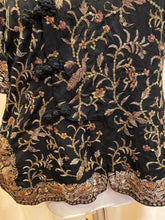 Load image into Gallery viewer, Vintage Bina’s floral embroidered Asian-style black top