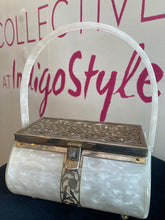 Load image into Gallery viewer, Vintage Lucite box purse with mirror