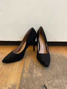Black suede heels