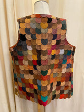 Load image into Gallery viewer, Vintage 70s patchwork leather scales vest