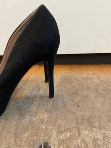 Black suede heels