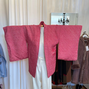 Red Tie Dye Silk Kimono 1980s
