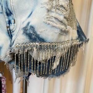 Kic NYC Bejeweled Jean Shorts