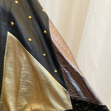 Load image into Gallery viewer, Vintage Cache Black and Gold Leather Jacket