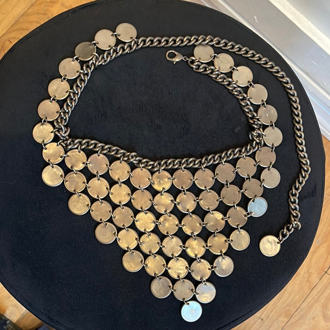 Pewter colored necklace belt