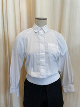 Load image into Gallery viewer, DKNY white button up with elastic band