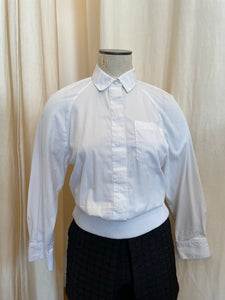 DKNY white button up with elastic band