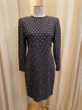 Load image into Gallery viewer, Vintage Richilene grey jeweled midi dress