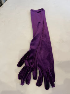 Purple velour gloves