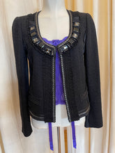 Load image into Gallery viewer, Ellie Tahari black embellished Blazer / jacket
