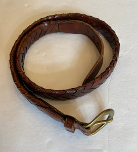 Simple brown woven leather belt