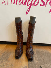 Load image into Gallery viewer, Donald pliner brown crocodile look boot