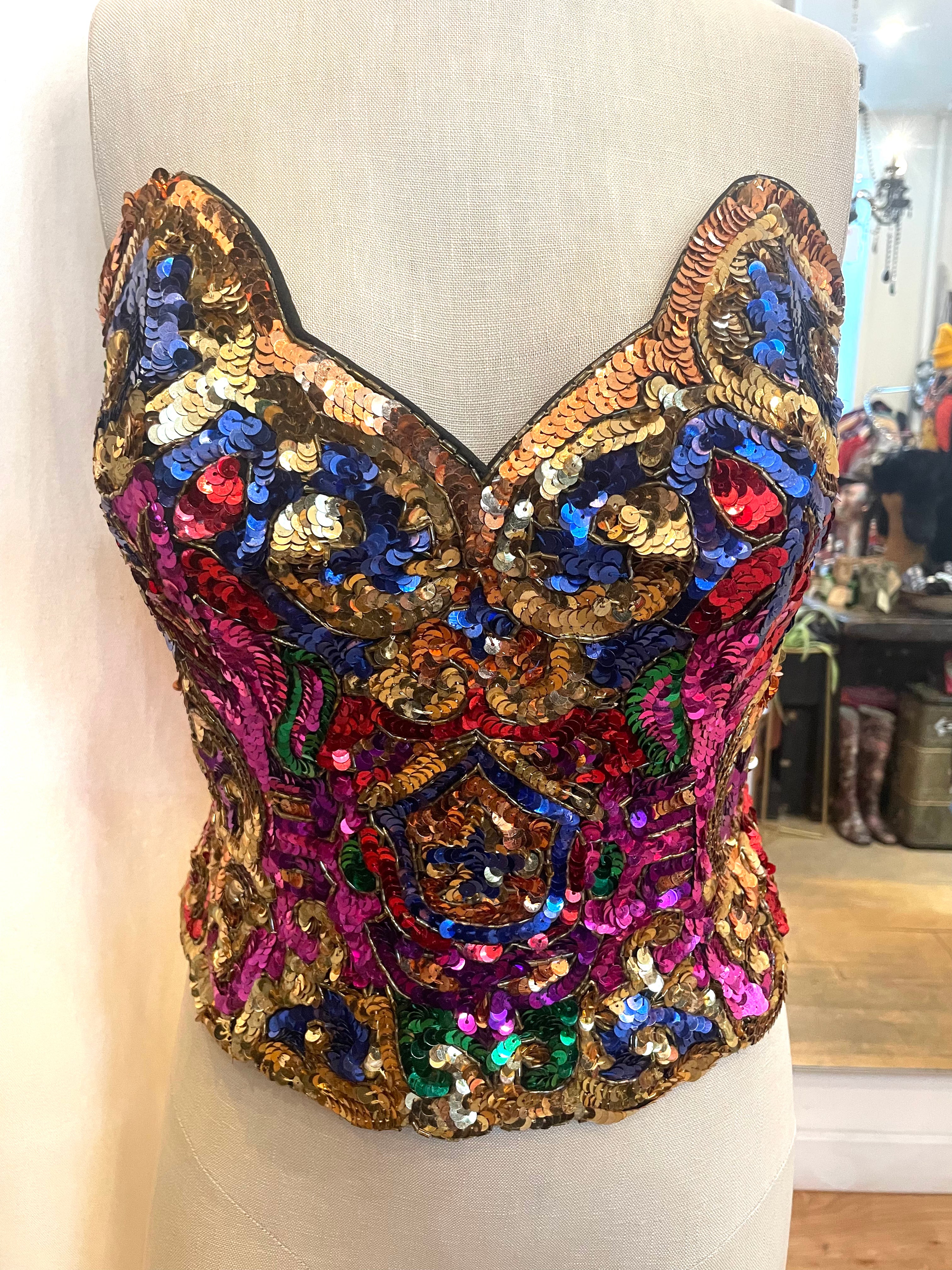 80’s Multicolor Sequin Bustier