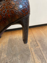 Load image into Gallery viewer, Donald pliner brown crocodile look boot