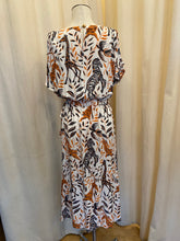 Load image into Gallery viewer, Contemporary Escada Sport animal print wrap dress w/ flutter sleeves and synching waist
