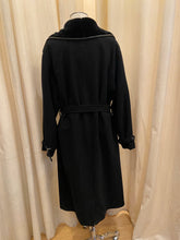 Load image into Gallery viewer, Vintage 80s Gianni Versace black wool double breasted peacoat with fur collar