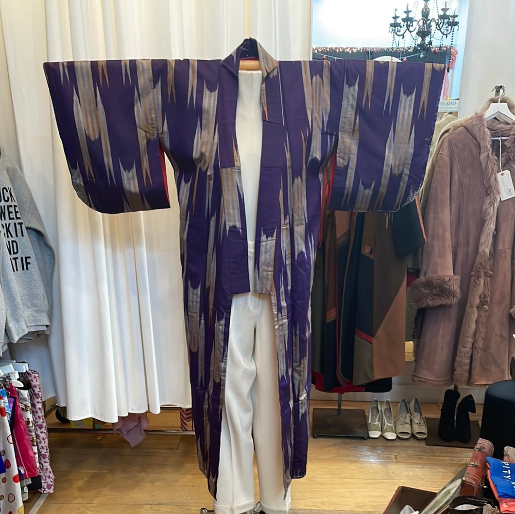 Purple Silver and Gold Kimono