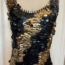 Load image into Gallery viewer, Black and Gold circle Sequin Tank