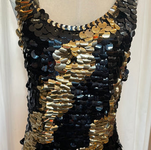 Black and Gold circle Sequin Tank