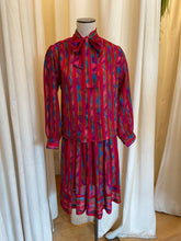 Load image into Gallery viewer, 80s red patterned top and skirt set Lilli Ann