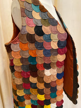 Load image into Gallery viewer, Vintage 70s patchwork leather scales vest