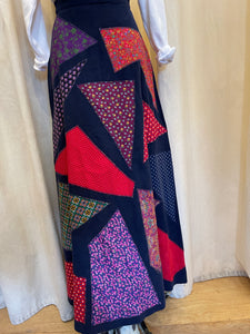 Vintage felt patchwork maxi skirt