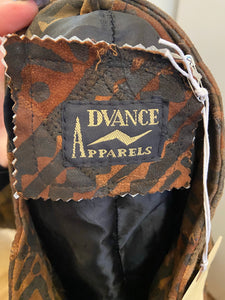 Vintage Advance Apparels Brown Suede Tribal Pattern coat