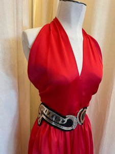 Vintage Mollie Parnis red halter dress