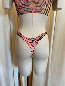 Animal print 3pc mesh bikini set