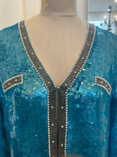 Load image into Gallery viewer, 80’s Blue Sequin &amp; Beaded Jacket
